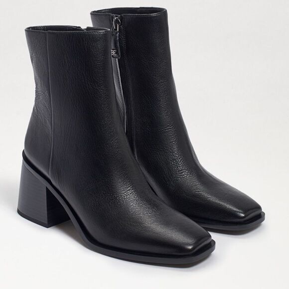 Sam Edelman WINNIE BOOTIE Black Leather Ankle Boots US 6.5 - Picture 1 of 13